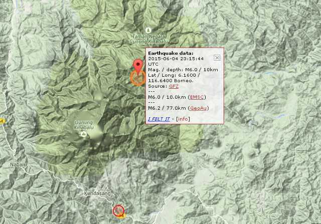 Kinabalu Quake Epicenter